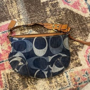 Coach denim shoulder bag